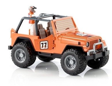 Bruder 02542 Jeep Cross Racer pomarańczowy z kierowcą
